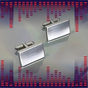💕Beautiful Elegant Vintage Silver Rectangle Cufflinks💕